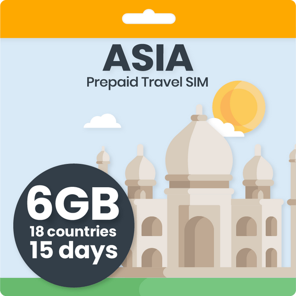 Asia Travel SIM Card | 6GB | Data-Only | 15 Days