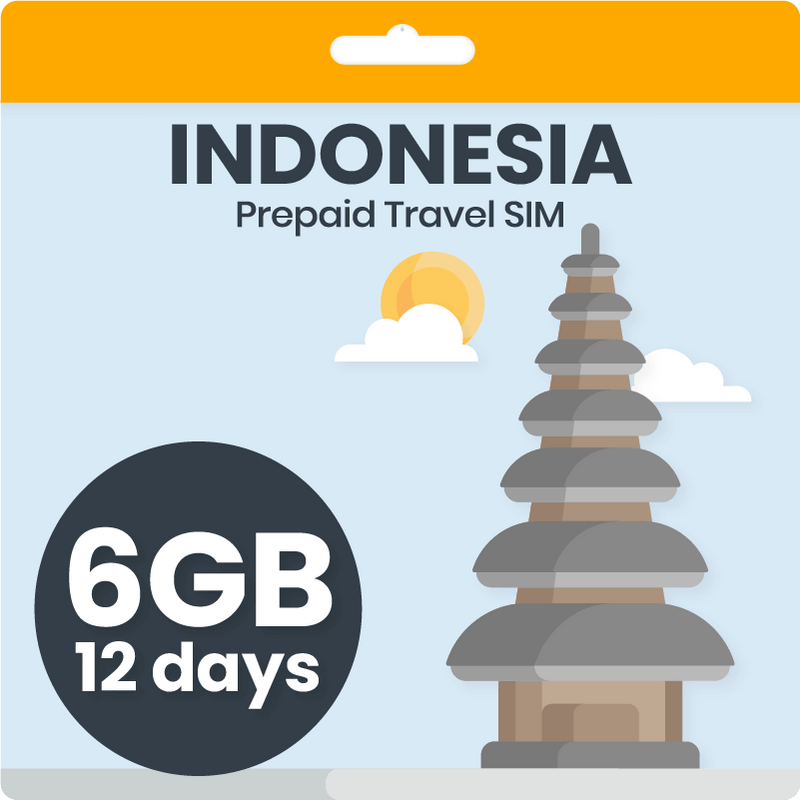 Indonesia Travel SIM Card | 6GB | Data-Only | 12 Days