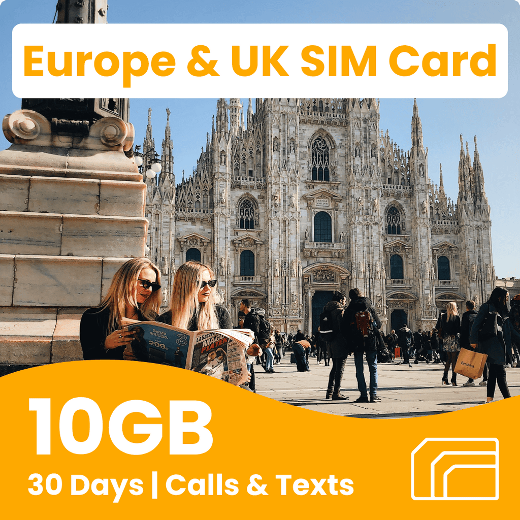 Europe & UK Travel SIM Card 10GB 30 Days 71