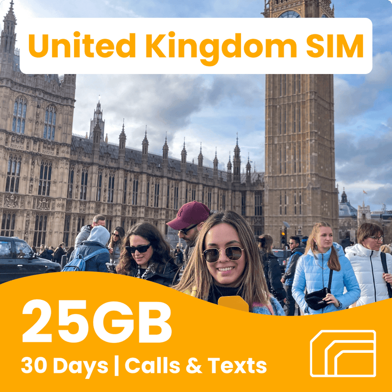 UK Travel SIM Card | 25GB | 30 Days