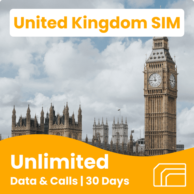 UK Travel SIM Card | Unlimited Data | 30 Days