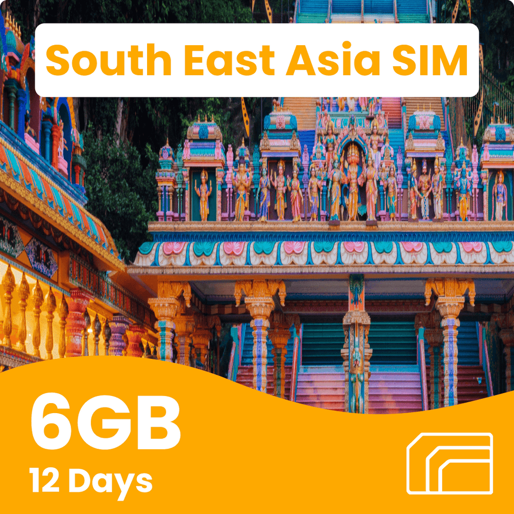 South East Asia SIM Card 6GB Data Only 12 Days