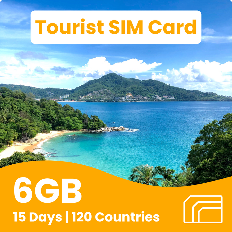 Tourist Travel SIM Card | 120 Countries | Data-Only | 6GB for 15 Days