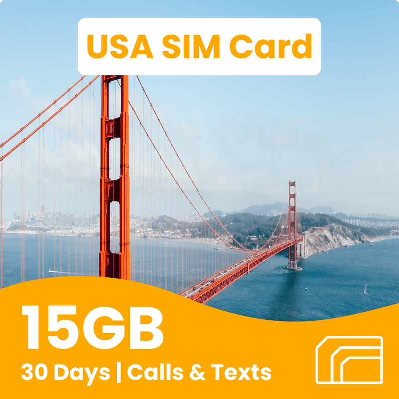 USA Travel SIM Card | 15GB Data | 30 Days
