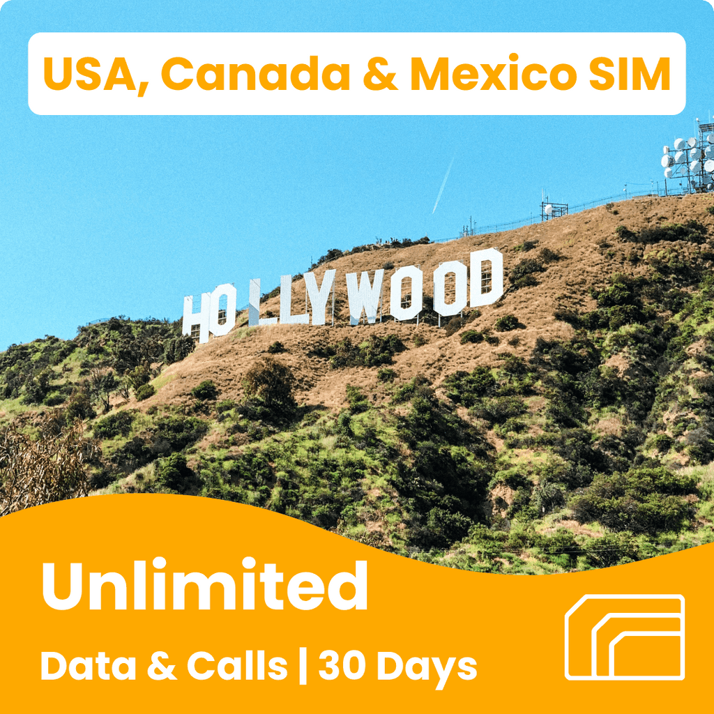 USA Canada & Mexico Travel SIM Card  Unlimited Data Calls Texts